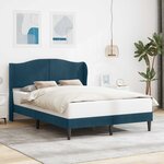 vidaXL Cadre de lit avec tête de lit Bleu 120 x 200 cm Velours