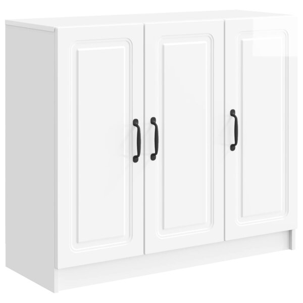 vidaXL Buffet Blanc brillant 89 x 34 5 x 77 cm Bois d'ingénierie