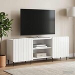 vidaXL Meuble TV Blanc brillant 150 x 31 x 52 cm Bois d'ingénierie