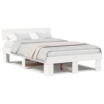 vidaXL Cadre de lit Blanc 120 x 190 cm Bois massif en pin
