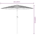 vidaXL Parasol de jardin avec LED et mât en acier marron 223x223x231cm