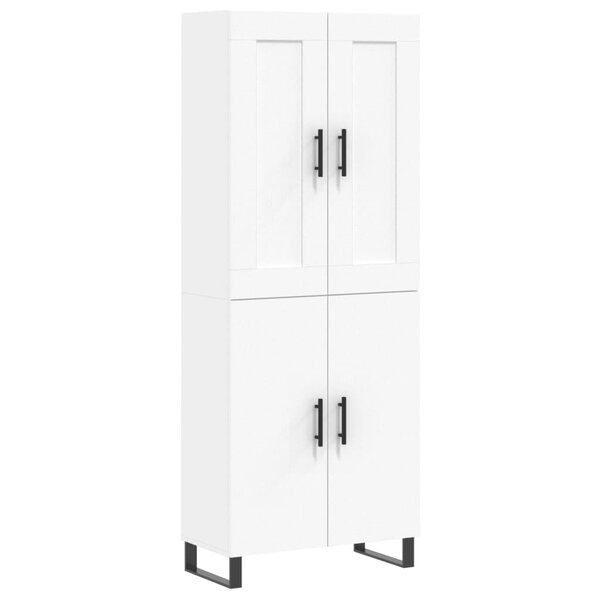 vidaXL Buffet haut Blanc 69 5x34x180 cm Bois d'ingénierie