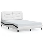 vidaXL Cadre de lit sans matelas blanc et noir 140x200 cm similicuir