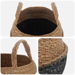 vidaXL Pot de plante avec poignées 2 pc Noir Ø 32 x 32 cm