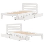 vidaXL Cadre de lit sans matelas blanc 90x200 cm bois de pin massif
