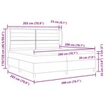 Lit box spring vidaXL avec matelas gris foncé 200x200 cm en tissu