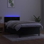 vidaXL Sommier à lattes de lit avec matelas et LED Noir 80x200 cm