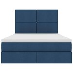 vidaXL Lit avec rangement et LED avec LED Bleu 140 x 190 cm Polyester