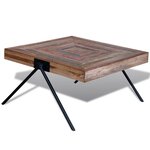 vidaXL Table basse avec pieds en V Bois de teck recyclé