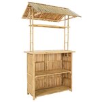 vidaXL Table de bar extérieure Naturel 115 x 95 x 214 cm Bambou