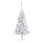 vidaXL Arbre de Noël artificiel pré-éclairé/boules argenté 150 cm PET