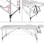 Tectake table de massage 2 zones avec rouleaux de massage - blanc