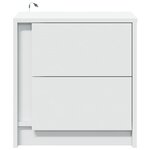 vidaXL Armoires de chevet et lumières LED 2Pièces blanc bois d'ingénierie