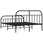 vidaXL Cadre de lit métal sans matelas avec pied de lit noir 180x200cm