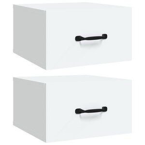 vidaXL Tables de chevet murales 2 Pièces blanc 35x35x20 cm