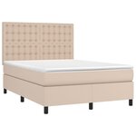 vidaXL Sommier à lattes de lit avec matelas LED Cappuccino 140x190 cm