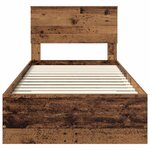 vidaXL Cadre de lit Bois ancien 90 x 200 cm Bois d'ingénierie