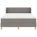 vidaXL Lit à ressorts avec matelas Taupe 140 x 190 cm tissu