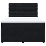 vidaXL Sommier à lattes de lit avec matelas Noir 140x200 cm Velours