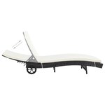 vidaXL Chaises longues lot de 2 avec roues et coussins Résine tressée