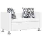 vidaXL Canapé à 2 places cuir artificiel blanc
