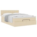 vidaXL Lit ottoman avec matelas crème 140x190 cm tissu