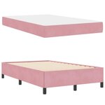 vidaXL Cadre de lit avec matelas Rose et blanc 120 x 200 cm Velours