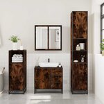 vidaXL Ensemble de meubles de salle de bain 3 Pièces Chêne fumé
