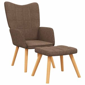 vidaXL Chaise de relaxation avec tabouret Marron Tissu