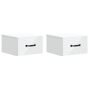 vidaXL Cabinet de chevet mural 2 Pièces Blanc 34 5 x 33 x 20 cm