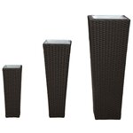 vidaXL Ensemble d'extérieur 3 pc Noir 30 x 30 x 80 cm Métал