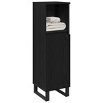 vidaXL Cabinet de salle de bain avec porte Chêne noir 30 x 30 x 100 cm