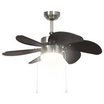 vidaXL Ventilateur de plafond avec lampe 76 cm Marron foncé