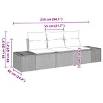 vidaXL Ensemble de canapé de jardin 3 pièces avec coussins Gris en poly rotin