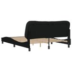 vidaXL Cadre de lit sans matelas Hvar noir 160x200 cm tissu
