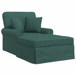 vidaXL Chaise lounge avec jupe Vert foncé 91 x 157 x 91 cm tissu