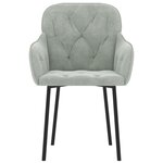 vidaXL Chaises à manger lot de 2 Gris clair Velours