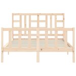 vidaXL Cadre de lit avec tête de lit 140x200 cm bois massif