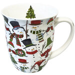 Tasse en porcelaine fine -  bonhommes de neige