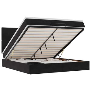 VidaXL Cadre de lit ottoman avec matelas noir 160x200 cm velours