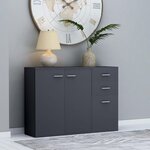 vidaXL Buffet Gris 105x30x75 cm Bois d’ingénierie