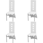 vidaXL Chaises à manger lot de 4 blanc similicuir