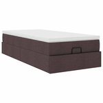 vidaXL Cadre de lit ottoman avec matelas marron foncé 90x200 cm tissu