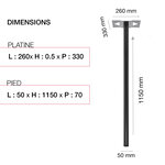 Pied elliptique Noir Sablé RAL 2100 MS