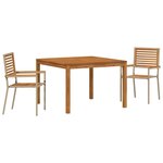 vidaXL Ensemble de salle à manger pour jardin 3 Pièces Beige Poly rotin