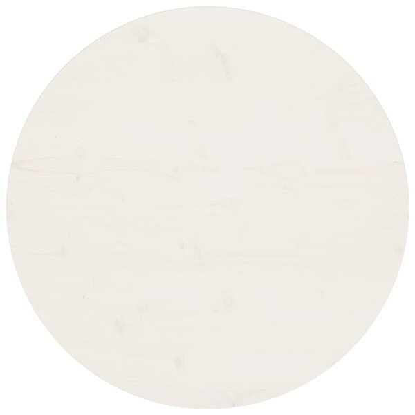 vidaXL Dessus de table Blanc Ø70x2 5 cm Bois de pin massif