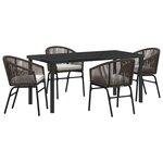 vidaXL Ensemble de salle à manger pour jardin 5 Pièces Marron Poly rotin