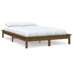 vidaXL Cadre de lit sans matelas marron miel bois massif