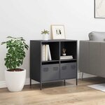 vidaXL Buffet anthracite 68x39x73 5 cm acier laminé à froid