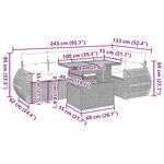 vidaXL Salon de jardin 6 Pièces avec coussins noir résine tressée